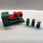 Vintage Fisher Price Little People Car Lift Garage Accessory 930 Cars and Family