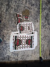 7 Pc. Kitchen Set Towel Set/ Potholders Oven Mitt Apples Country Cotton