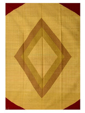 Hand Knotted Wool Kilim Dhurrie Rug Color Yellow and Red Handmade Carpet Rug