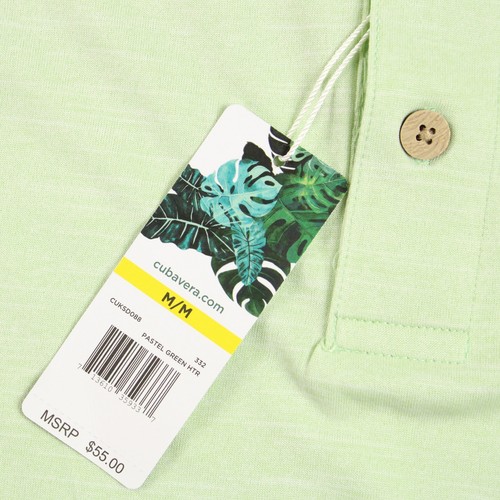 Cubavera Polo Shirt Mens Medium Pastel Green Moisture Wicking Performance Casual - Picture 8 of 8