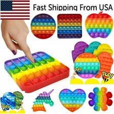  100PACK Rainbow Push Pop Bubble It Sensory Fidget Toy Stress Relief Game popit