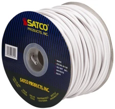 Pendant White Round SVT-2 Cord - 25 FT. Spool - UL Listed
