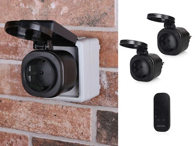 SMARTWARES Set prese radio da giardino con telecomando - spina radio commutabile da esterno