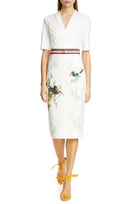 molilo tutti frutti bodycon dress