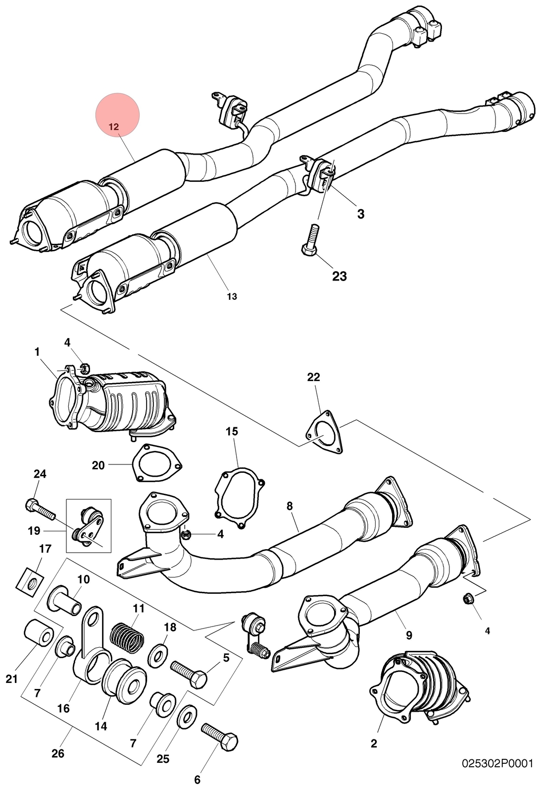 04-10 BENTLEY CONTINENTAL GT RIGHT PASSENGER SIDE MIDDLE EXHAUST DOWNPIPE OEM