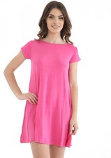 Women Ladies** CAP**Sleeve Swing Skater Dress  Dance Party Top Dresses t-Shirt