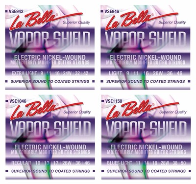 La Bella Vapor Shield Saiten für E-Gitarre - haltbarer durch Spezialbeschichtung