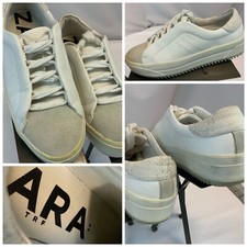 Sneakers moda Zara TRF taglia 6 donna EU 36 pelle bianca pizzo tacchino YGI C1S-70
