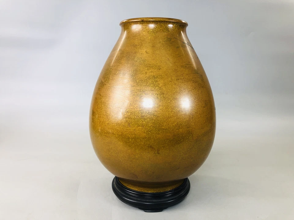 Jarrón Y5961 con incrustación de cobre caja firmada Japón ikebana decoración interior antigua Foto 4 de 4