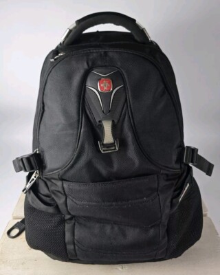 Swiss Gear Black Backpack School Travel Heavy Padded Laptop Air Flow Scan Smart