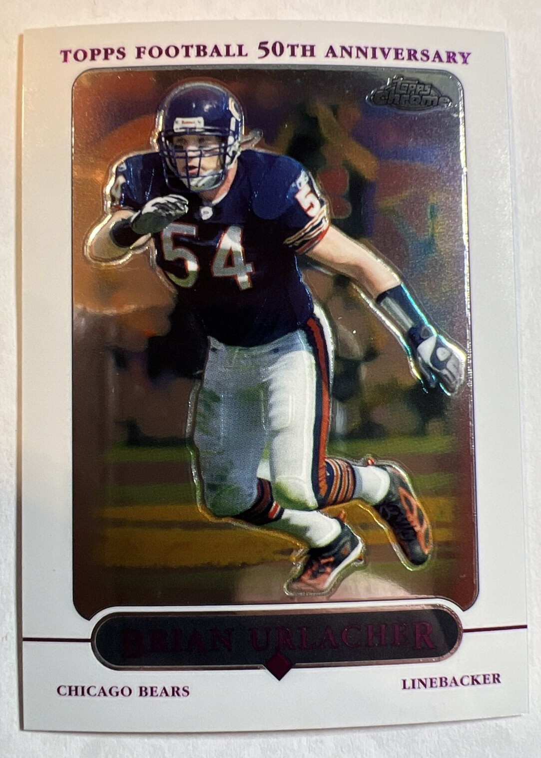 BRIAN URLACHER REFRACTOR 2005 TOPPS CHROME 20 CHICAGO BEARS HOF