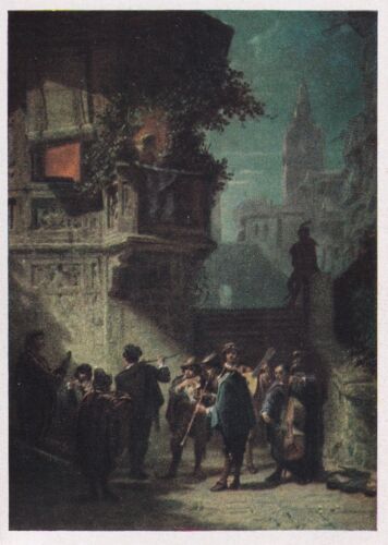 Künster Postkarte - Carl Spitzweg "Spanisches Ständchen" (54) - Bild 1 von 2