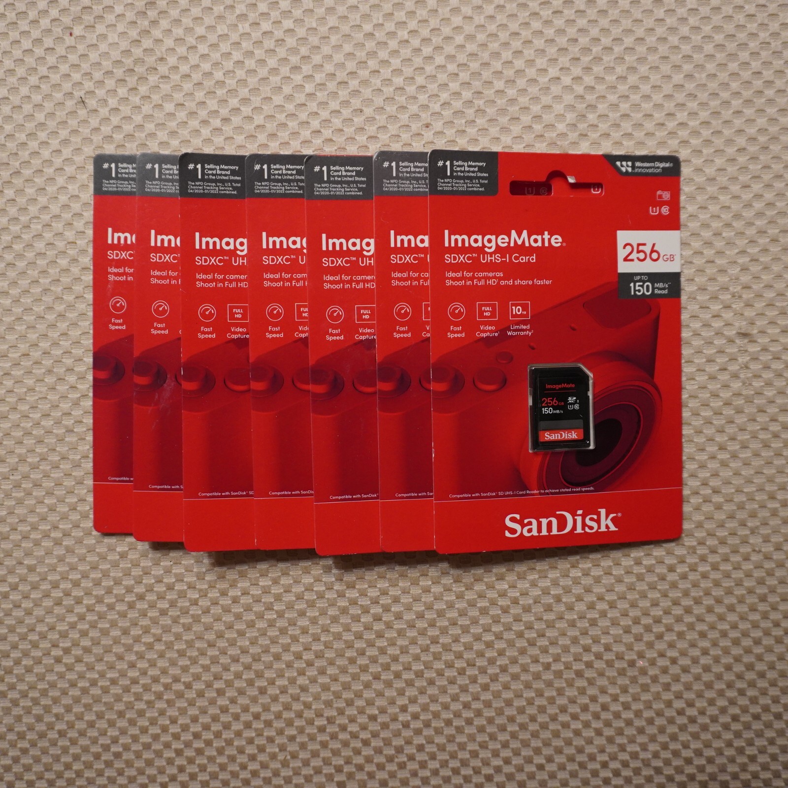 NEW SEALED Lot of 7 SanDisk 4x128GB 3x256GB Image Mate SD SDXC UHS-I Memory Card