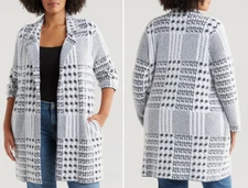 Liverpool Los Angeles 2X Cardigan Sweater Coatigan Open Front Soft Heavy Pockets