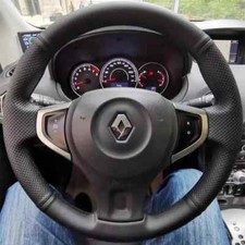 For Renault Koleos Hand-stitched Genuine Leather Non-slip Steering Wheel Cover