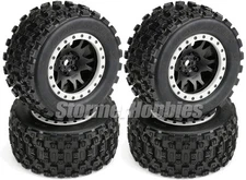 4 Pro-Line Badlands MX43 Pro-Loc All Terrain Tires Mounted X-MAXX PRO10131-13