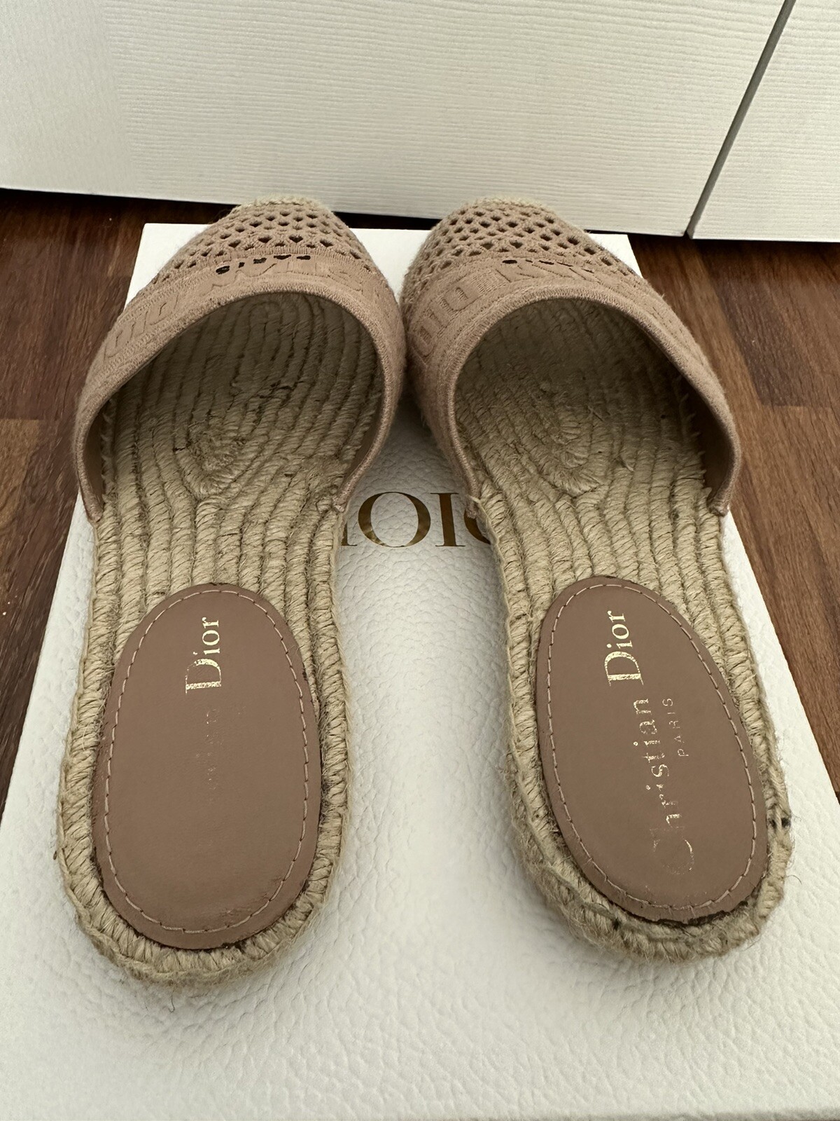 100 Authentic Christian Dior Granville Espadrille Sandal Size 37 eBay