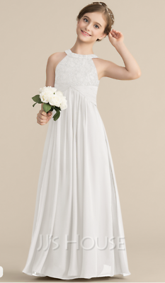 age 11 bridesmaid dress BABARONI One Shoulder Junior Bridesmaid Dresses with Pleated Dusty Blue, Dusty Blue / J4 main image 1