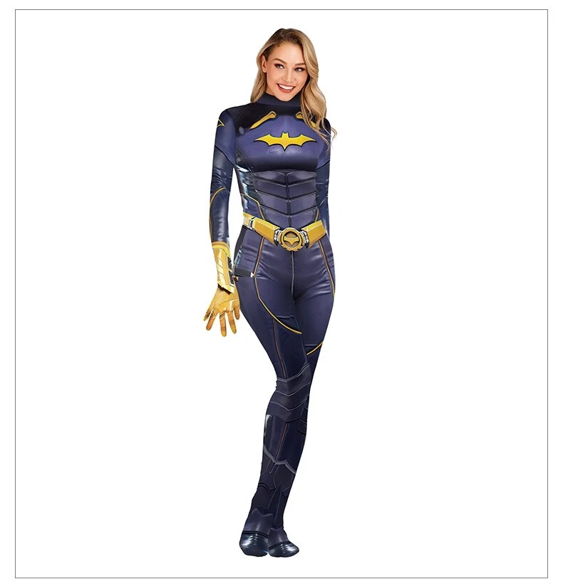 Batwoman Bodysuit Cosplay Costume Halloween Tights Halloween Batgirl Jumpsuit - Image 2 of 4
