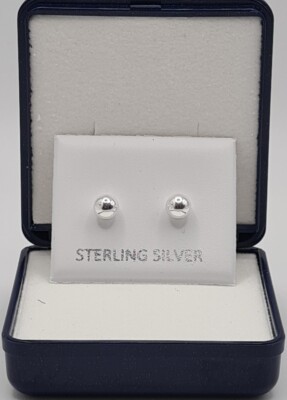 925 Sterling Silver Earrings 5mm Ball Studs Women, Girls Pierced Ears