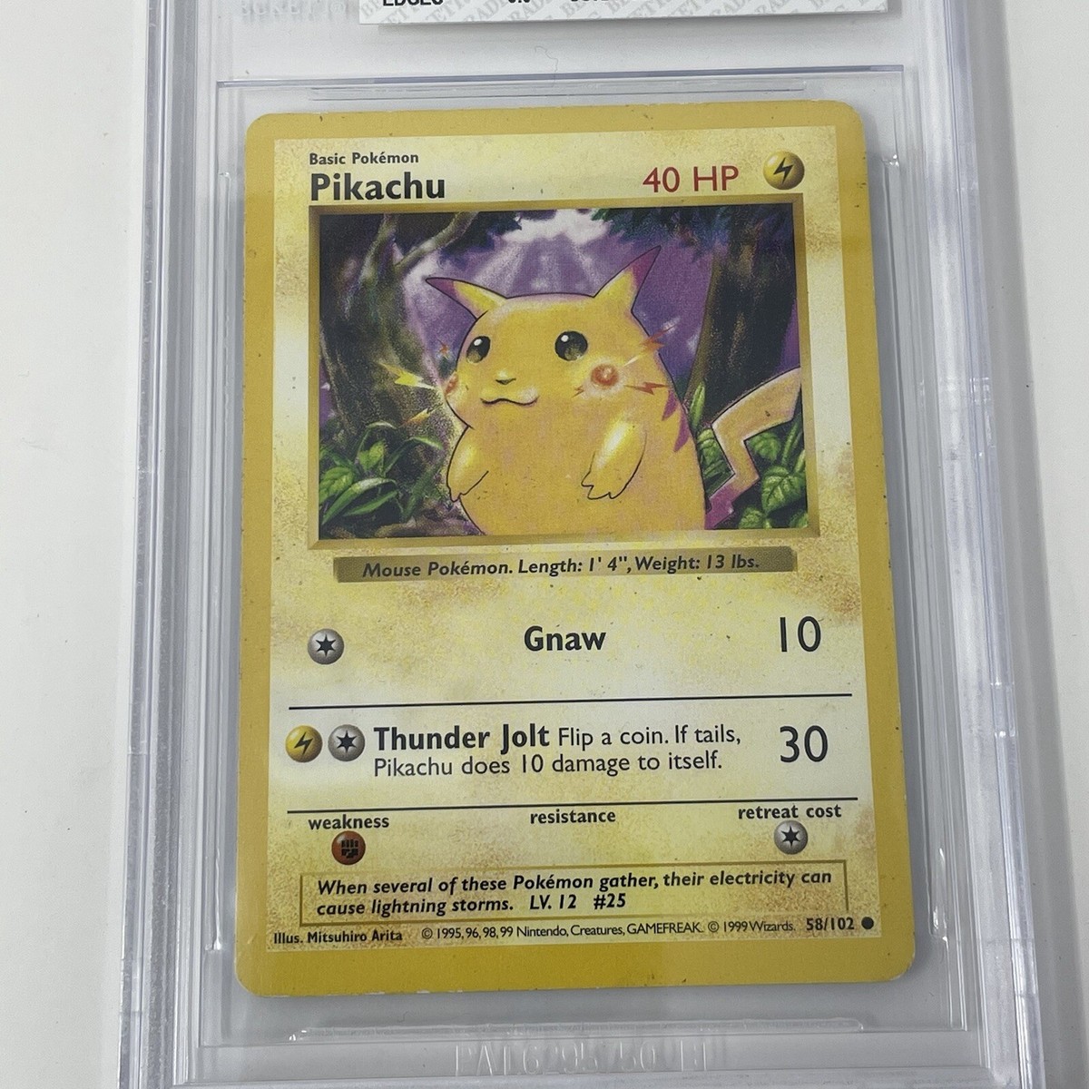 【PSA5】1999 Pikachu Yellow Cheeks ピカチュウ PSA 5 Excellent 1999 Pokemon Game Base Set Pikachu - Yellow