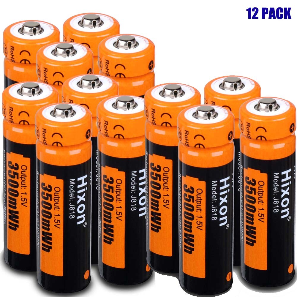 Hixon 1.5V AA Rechargeable LiIon Batteries 3500mWh Smart AA Battery
