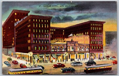 St Charles Hotel New Orleans LA VINTAGE Postcard