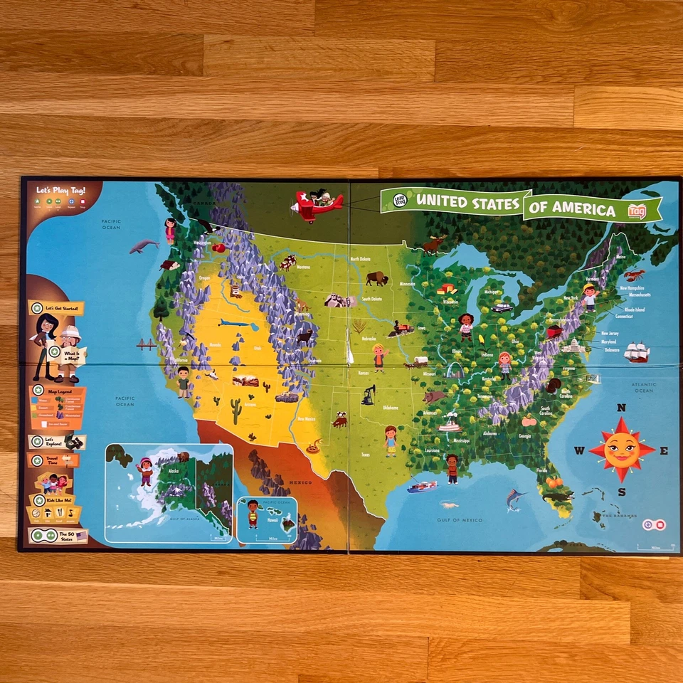 LeapFrog Tag Read & Learn 2-sided Interactive United States Map - Image 2 of 4