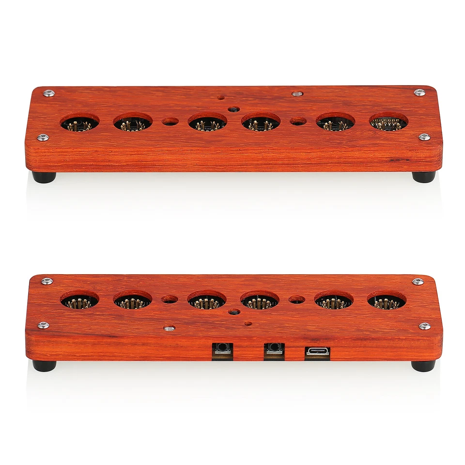 Retro IN-8/14 Nixie Alarm Clock Wooden Digital USB Clock IR Remote DIY NO TUBES - Image 3 of 4