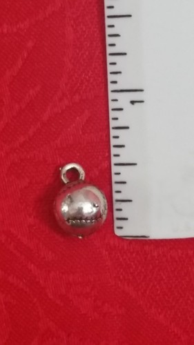 SOFTBALL - BASEBALL BALL ANTIQUE SILVER CHARM 3D - EARRINGS, BAIL, LOBSTER - Picture 7 of 18