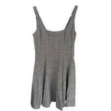 Maxlook Plaid Mini Dress Sleeveless Casual Career Party Black Brown Size S