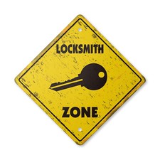 Locksmith Vintage Crossing Sign Xing Plastic Rustic Indoor Outdoor key break int