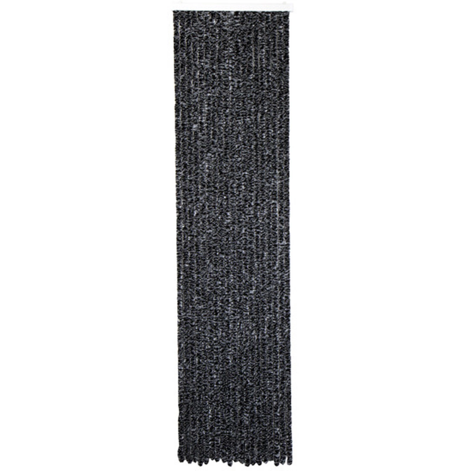 Carbest Chenille Fluffy Curtain 56x185cm Black/Grey Insect Screen Door Curtain