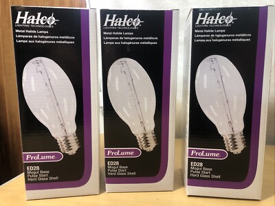 Lot of 3 - Halco 400W/U/ED28/PS Mogul E39 Base Dim Metal Halide Bulbs (5580)