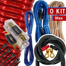 New Audiobank 0 Gauge 6000W Car Amplifier Installation Power Amp Wiring Kit Red