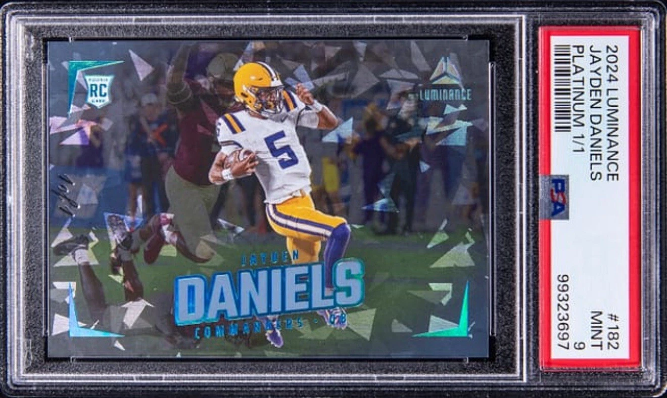 Jayden Daniels Panini Luminance #182 Platinum 1/1