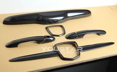 YOUSTAR UK SELLER FOR FIAT ABARTH CARBON EFFECT WHISKER HANDLE COVERS SET 500 595 695