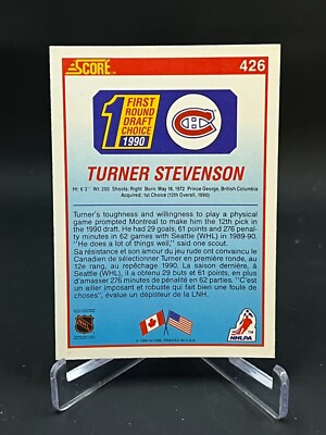 1990-91 Score Hockey Turner Stevenson Card #426 s | eBay