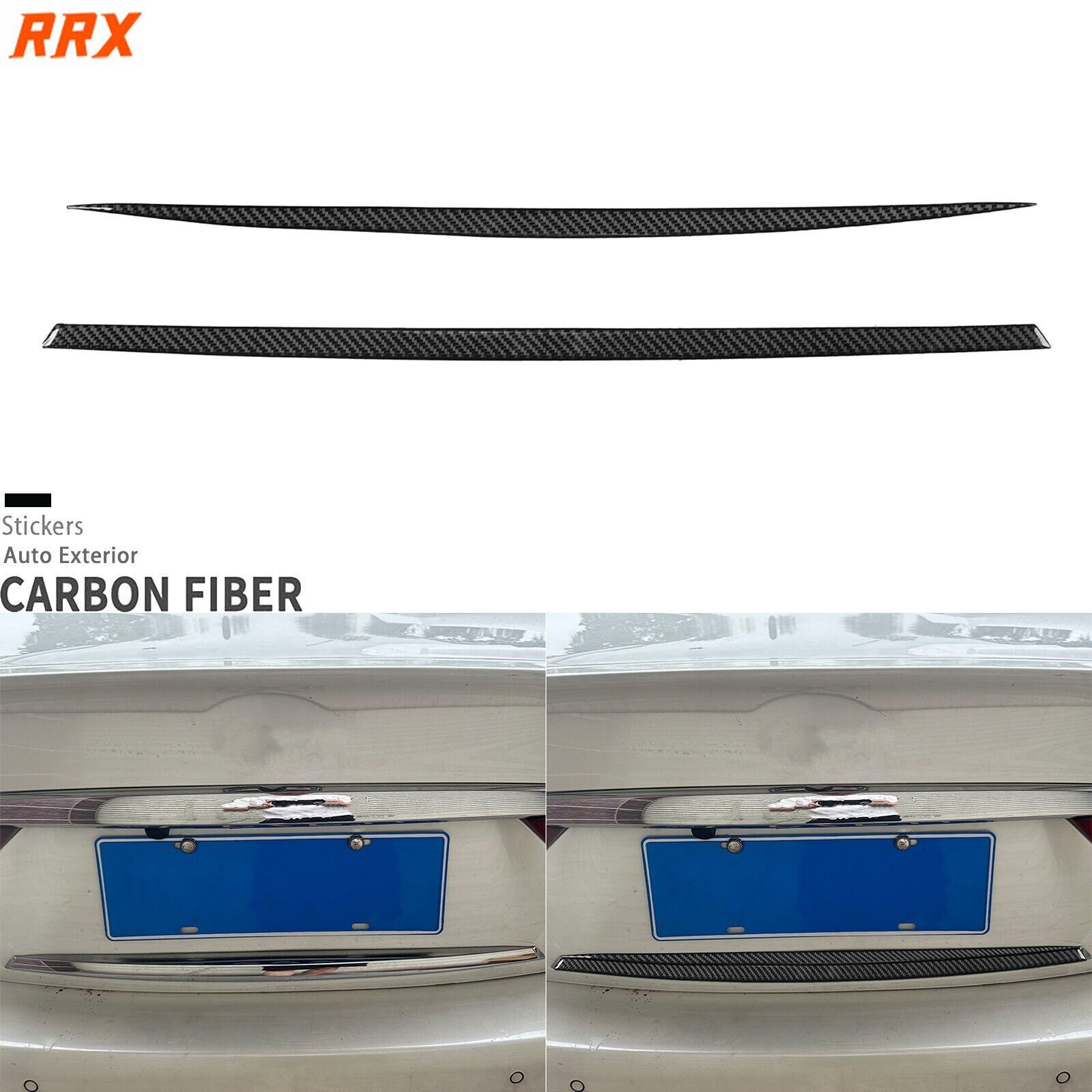 Real Carbon Fiber Rear Trunk Tailgate Panel Trim Strip For Infiniti Q50 2014-20