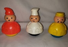 VTG Fisher Price 3 Men in a Tub Figures Toys Butcher - Baker - Candlestick Lot