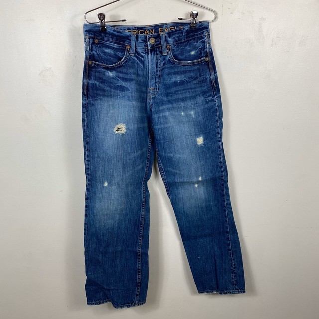 american eagle mens size 28/28 bootcut distressed jeans blue | eBay