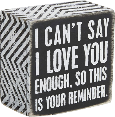 23238 Chevron Trimmed Box Sign, 3 X 3-Inches, I Love You | eBay