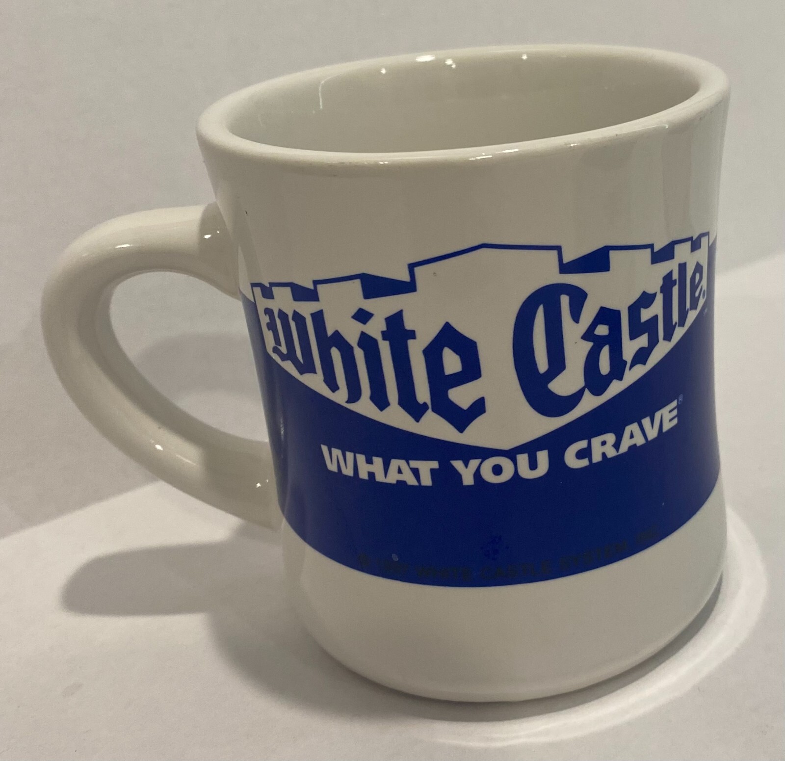 Vintage White Caste "What you crave" coffee mugs SET of 3 Restaurant