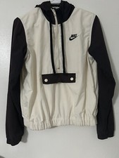 Vintage Nike Hoodie Windbreaker Gray Tag Center Front Pocket Kids Size M