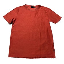 Hugo Boss Shirt Mens Large Mercerised Crew Neck Short Sleeve Cotton Textured