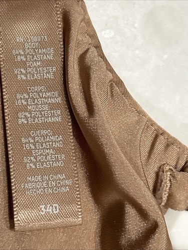 NUEVA Camiseta Skims Fits Everybody Beige Con Aros Demi Bra Talla 34 D - Imagen 8 de 9