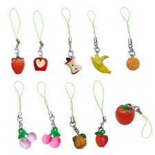 Stylish Keychain Lanyard String Colorful Fruit Themed Pendant Keyring Ornament