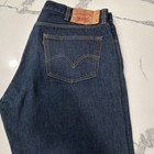 Levi’s Men’s Blue Dark Wash Denim Jeans Straight Regular Fit Mid Rise Button — photo 1