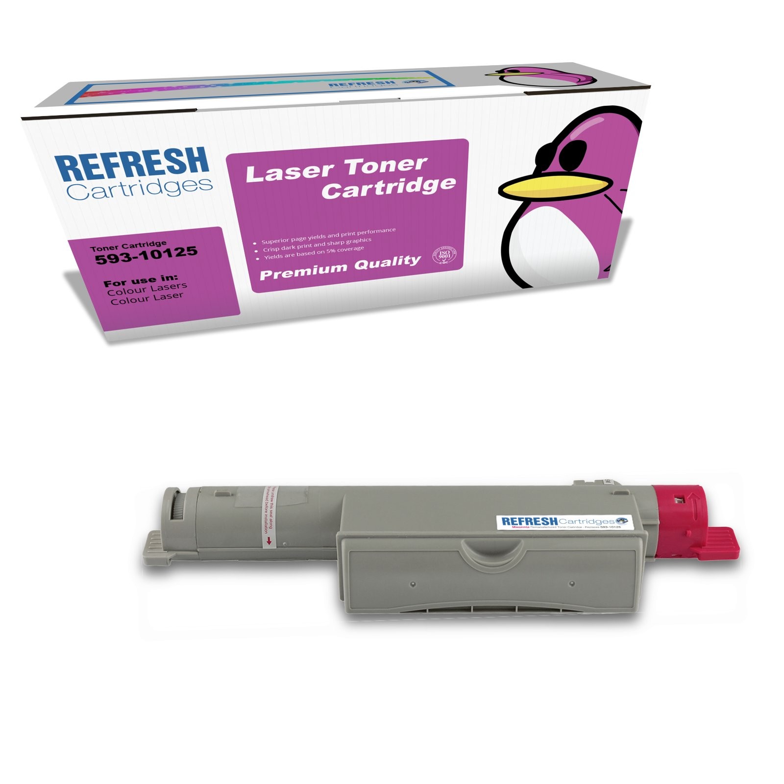 Refresh Cartridges Magenta 593-10125 Toner Compatible With Dell Printers