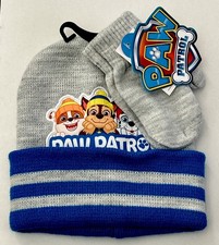 Paw Patrol Beanie And Mitt Set New With Tags Gray Blue Kids